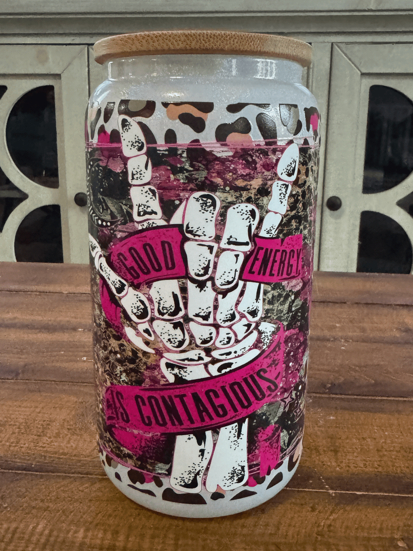 16oz Good Energy is Contagious Pearl Glass Can - Daydream Design Store - Physical