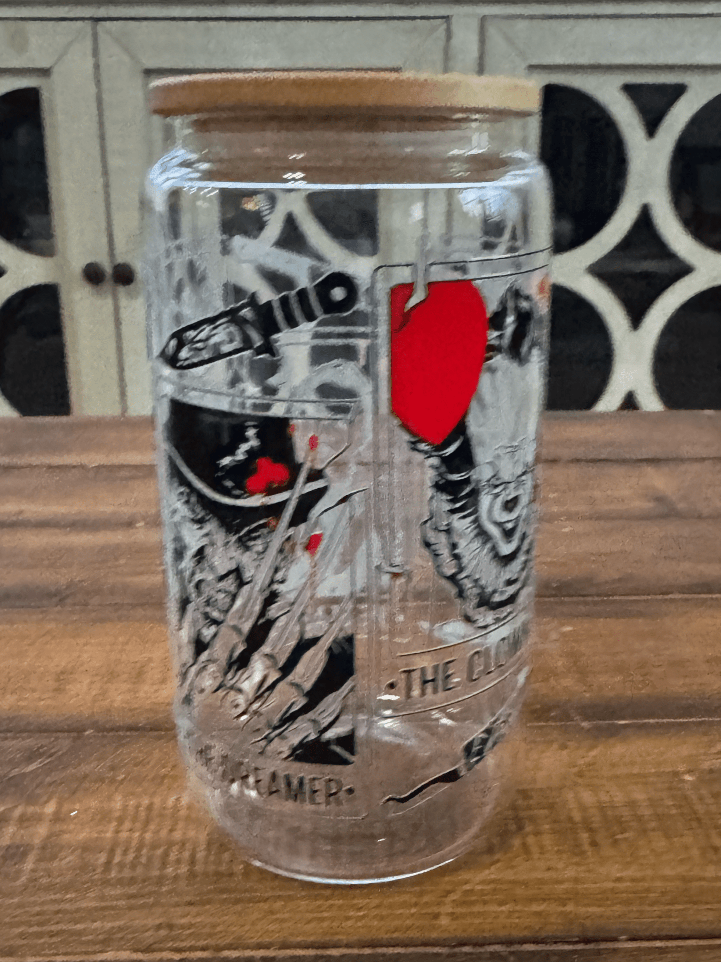 16oz Horror Movie Tarot Cards Glass Can - Daydream Design Store - Physical