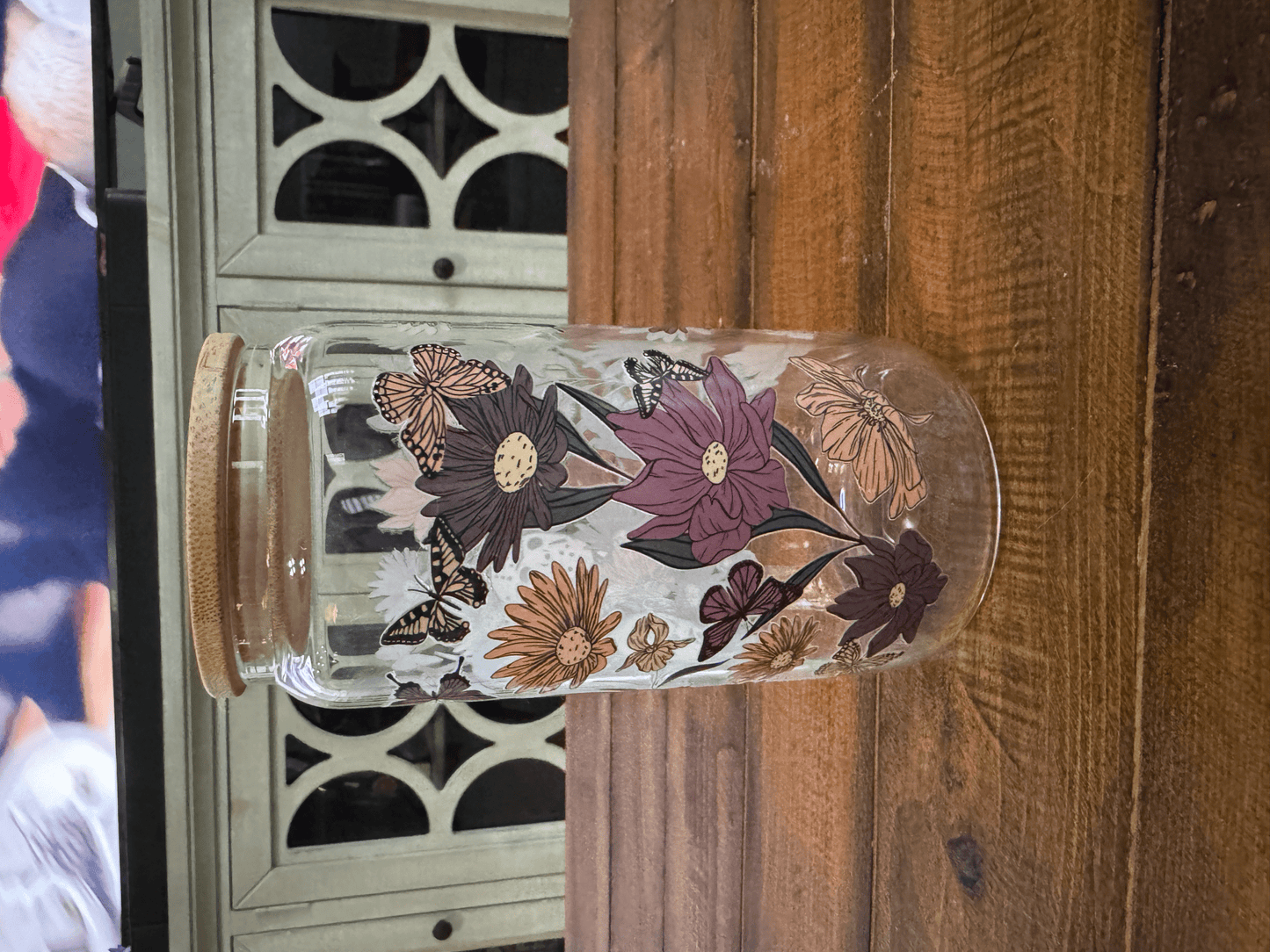 16oz Retro Floral Horror Movie Glass Can - Daydream Design Store - Physical