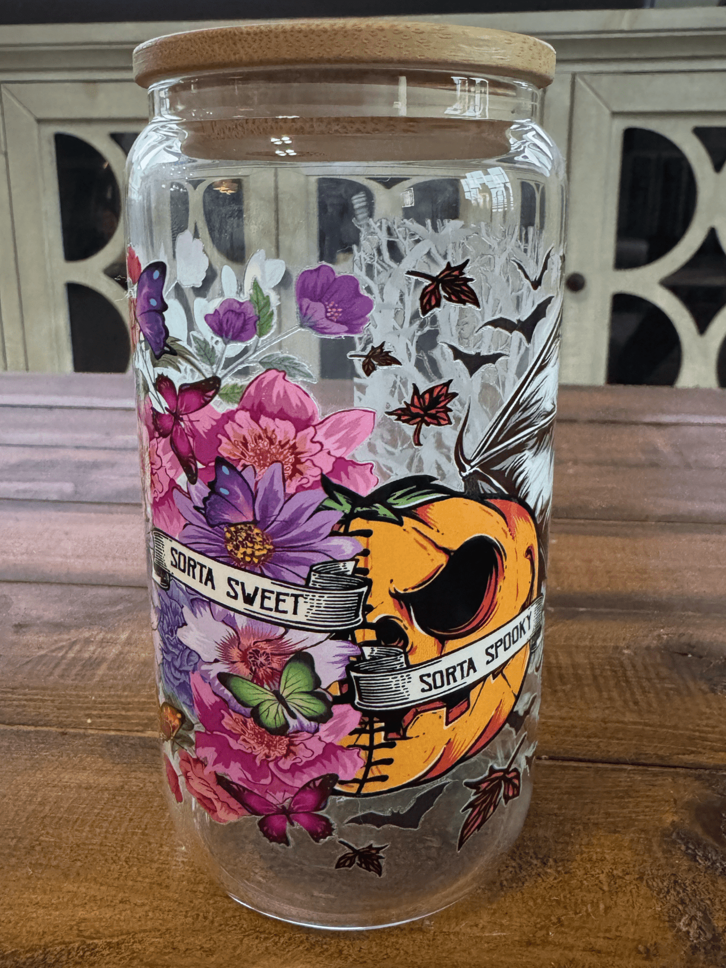 16oz Sorta Sweet Sorta Spooky Glass Can - Daydream Design Store - Physical