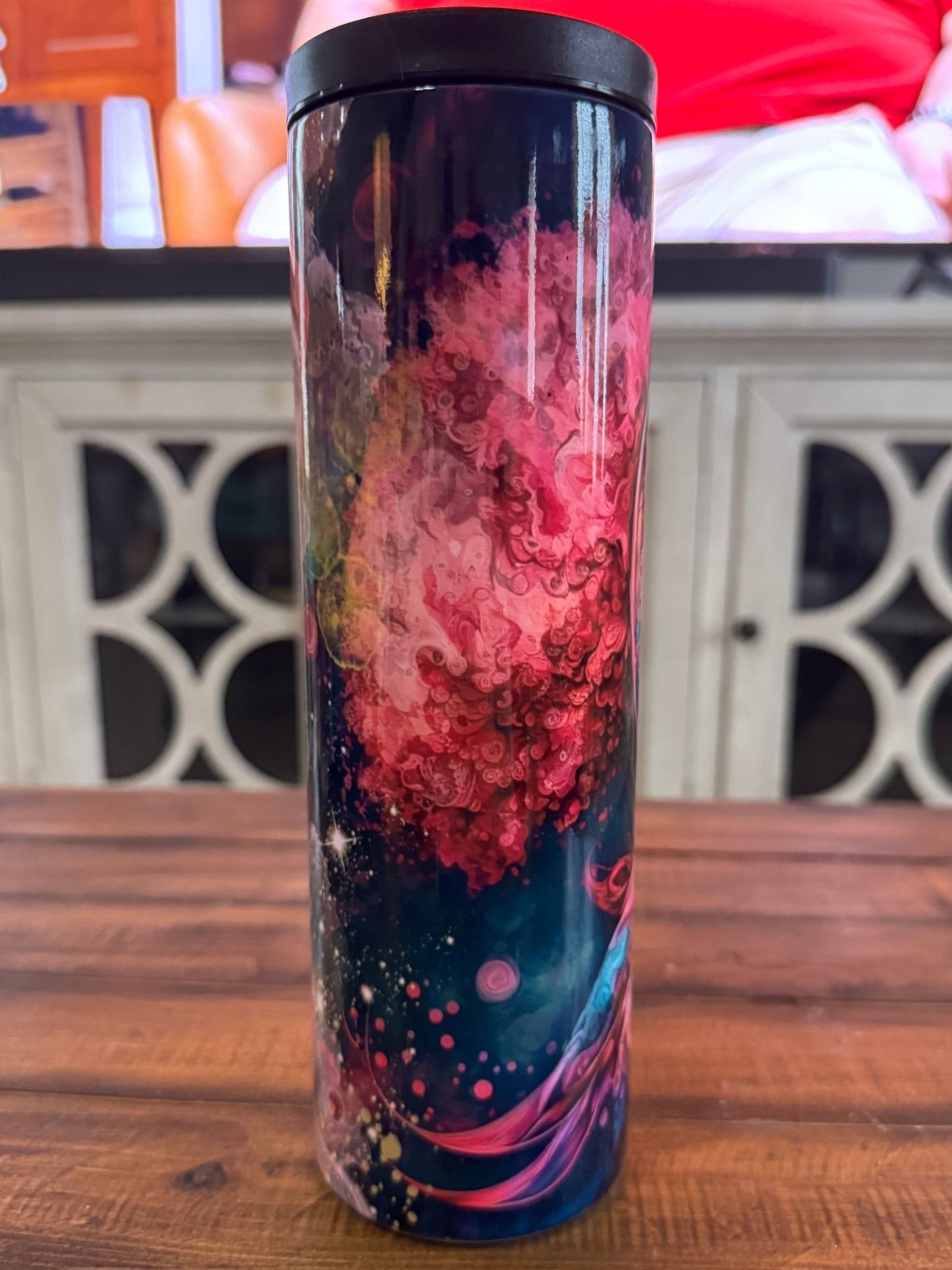 30oz Breast Cancer Ribbon Watercolor Insulated Tumbler - Daydream Design Store - Physical