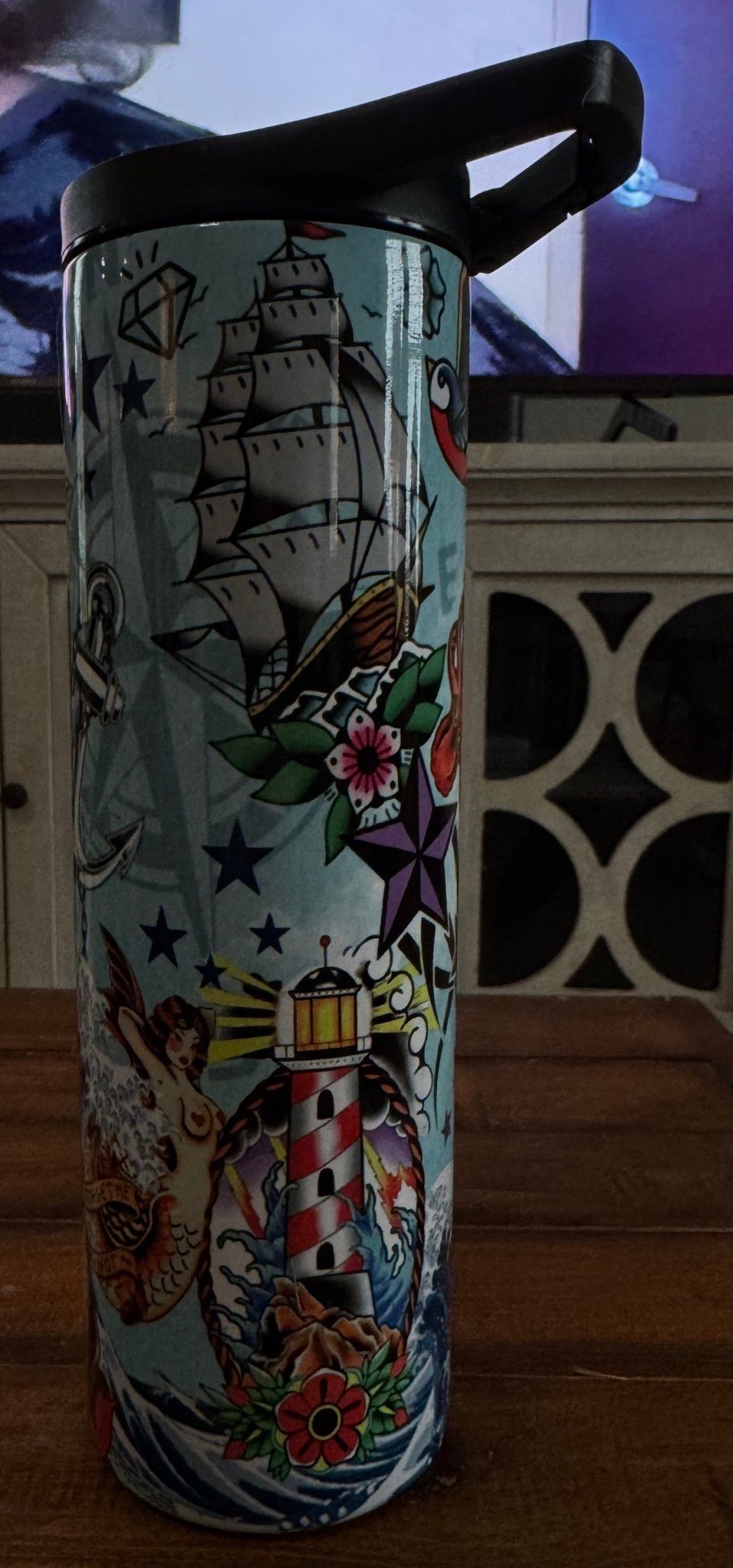 30oz Old School Tattoo Inspired Insulated Tumbler - Daydream Design Store - Physical