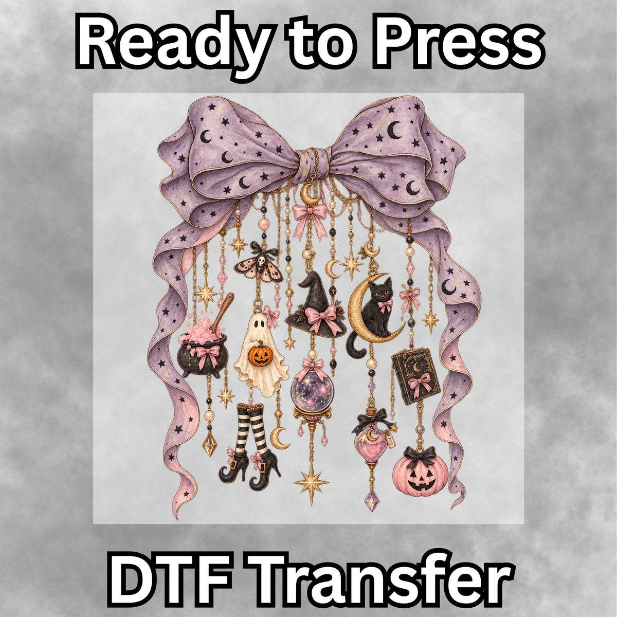 Spooky Halloween Pastel Bow DTF Transfer- 062