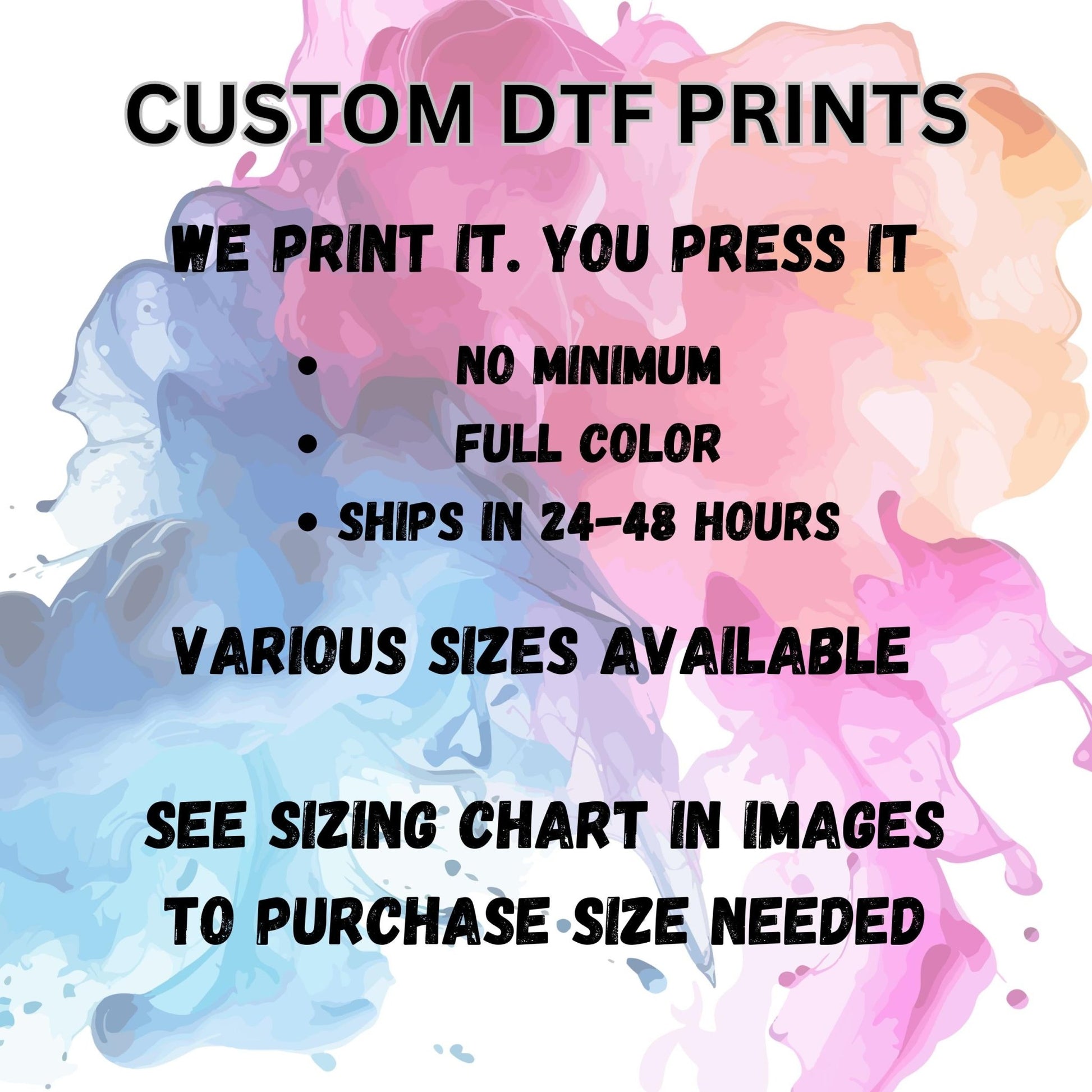 Custom DTF Print Request - Daydream Design Store - Physical