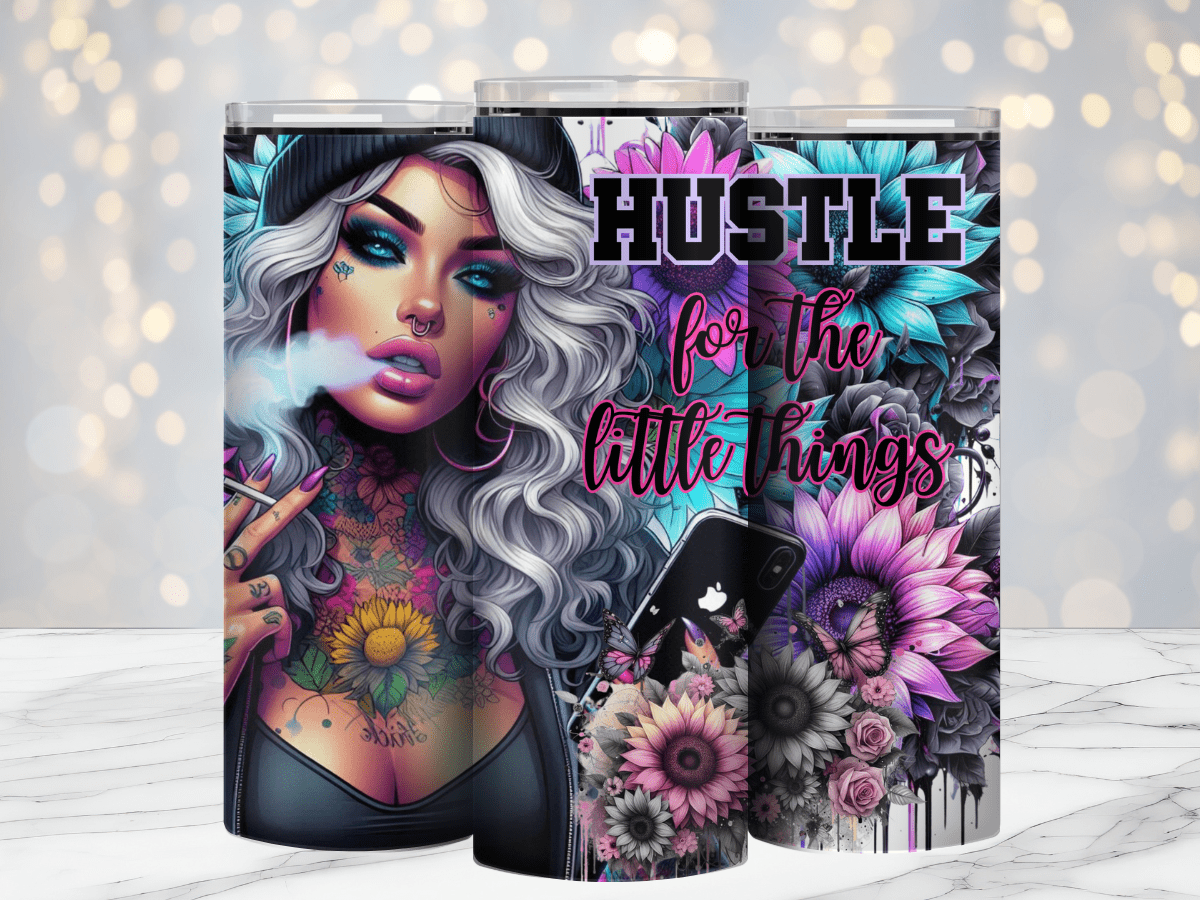 Hustle For The Little Things 20oz Sublimation Tumbler Wrap - Daydream Design Store - Physical