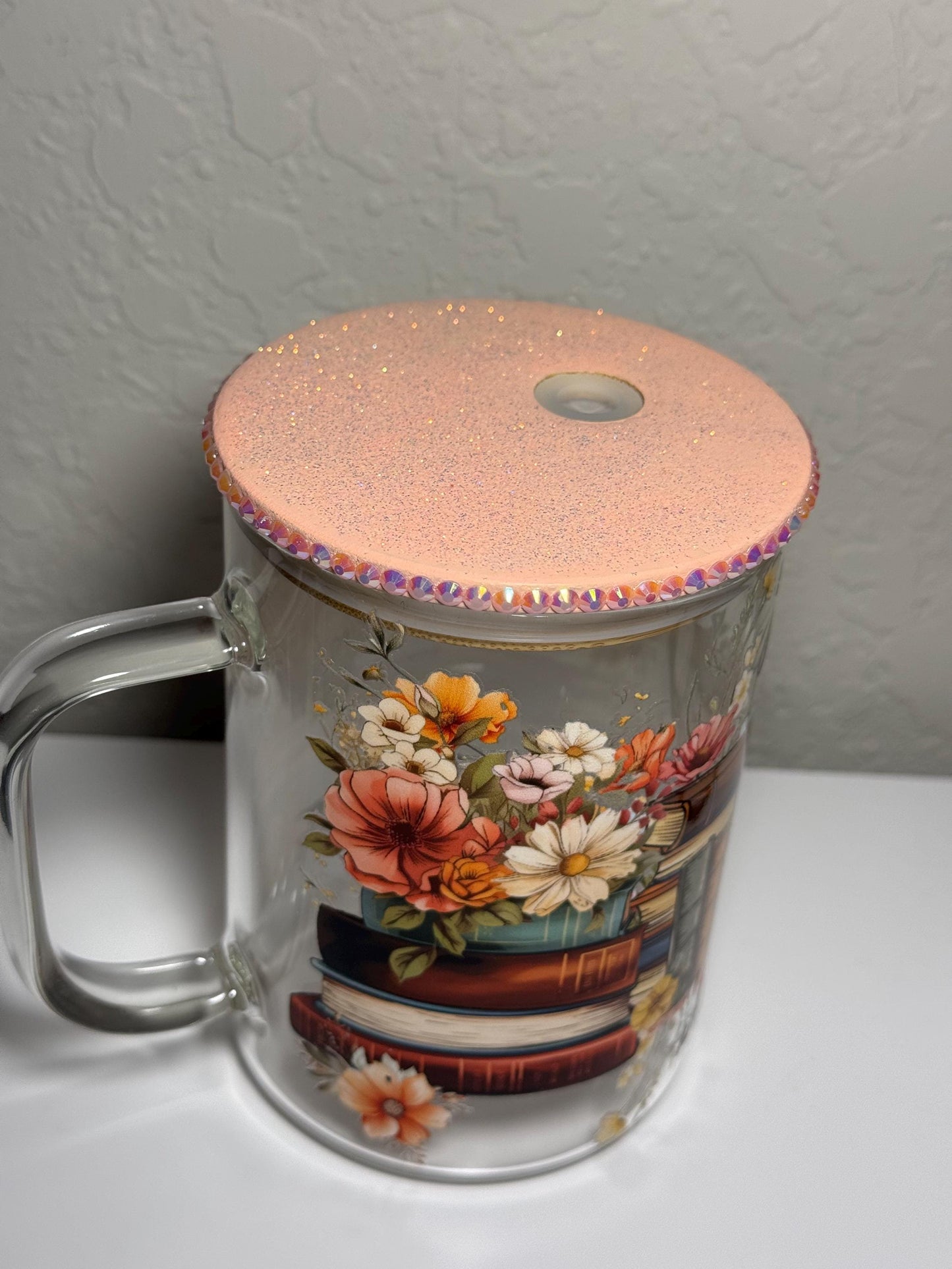 Just a Girl Book Lover 17oz Glass Can Mug