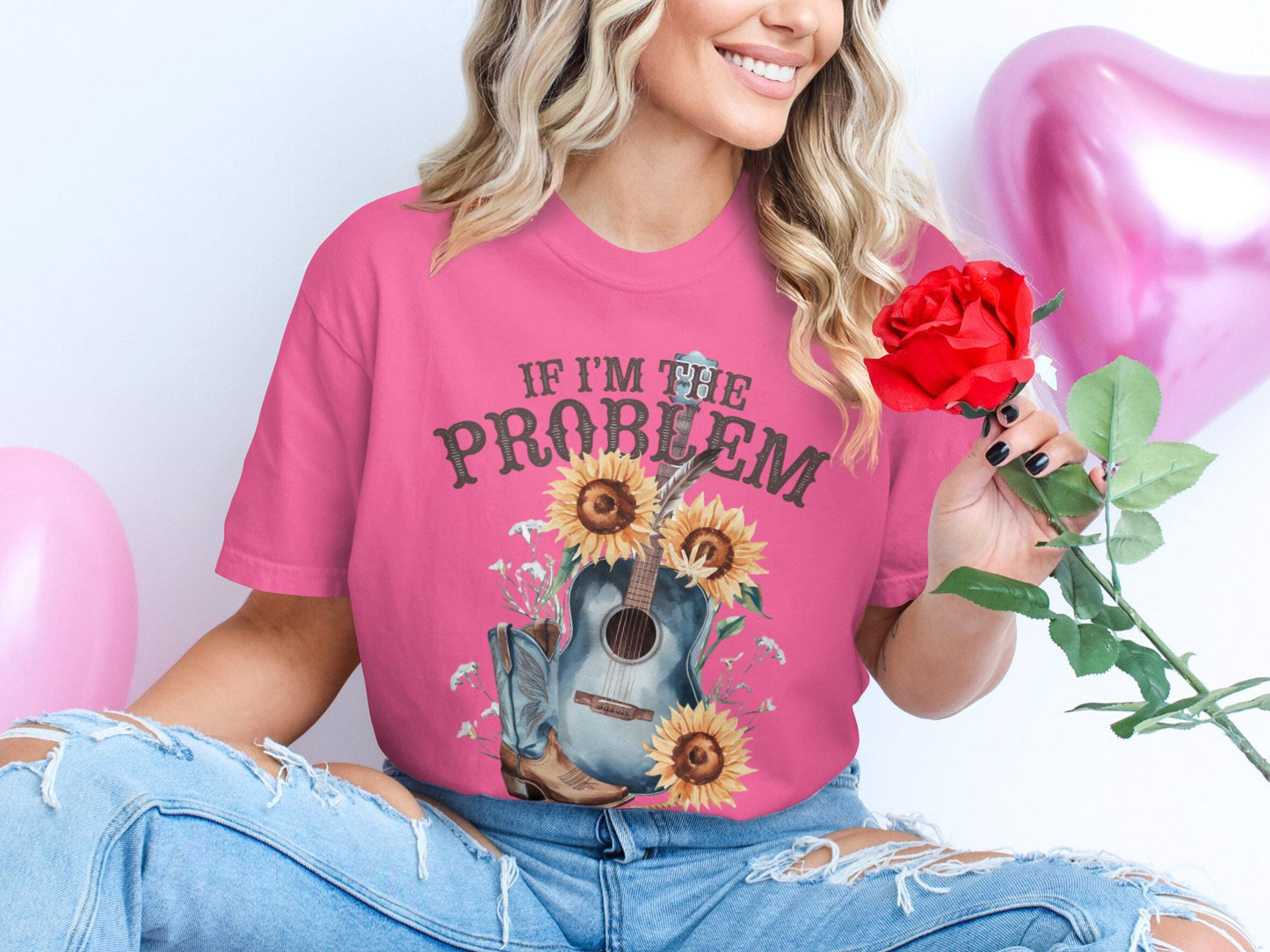 Might Be The Problem Oversized Floral T-shirt