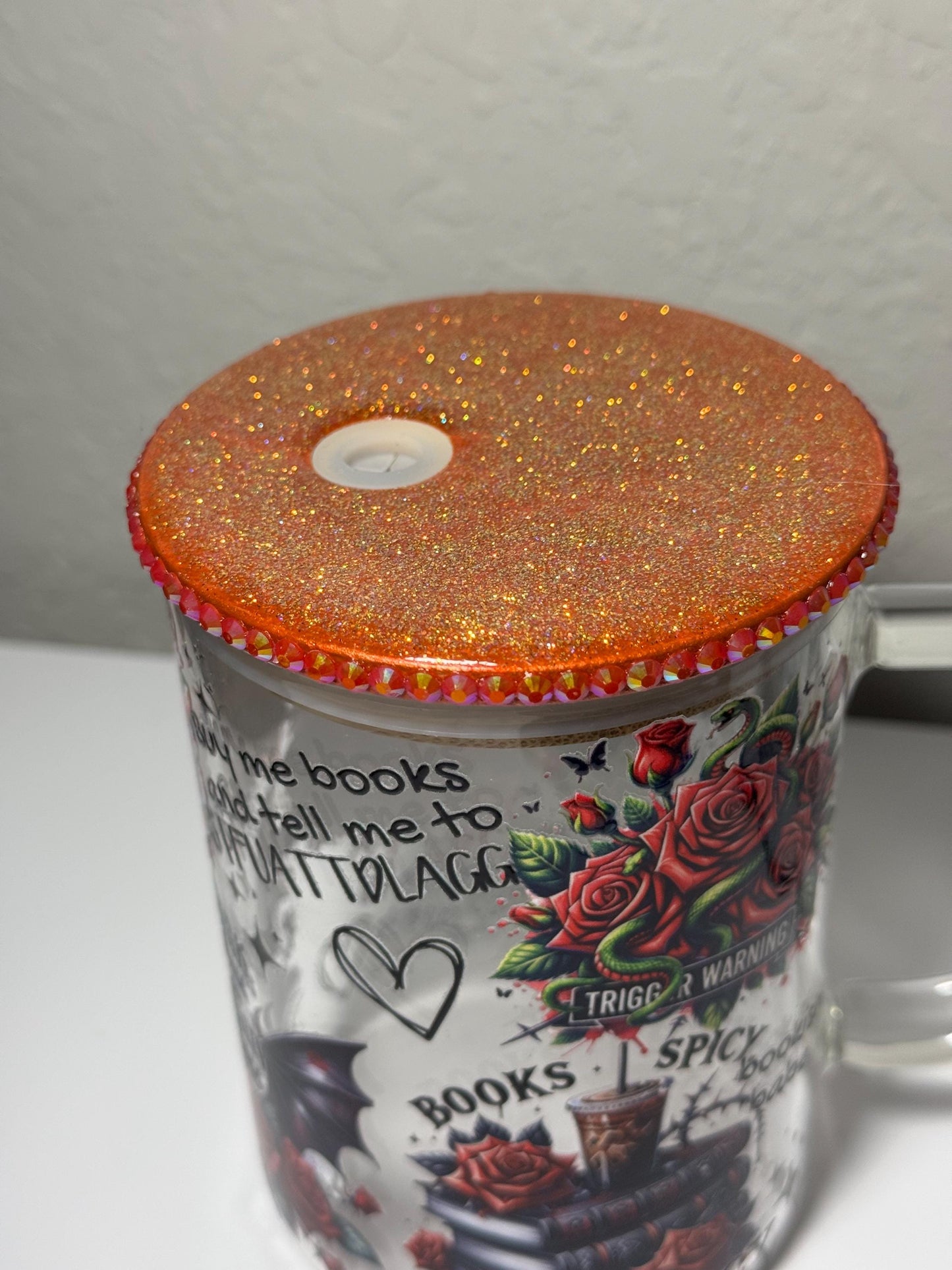 Morally Grey Book Lover 17oz Glass Can Mug