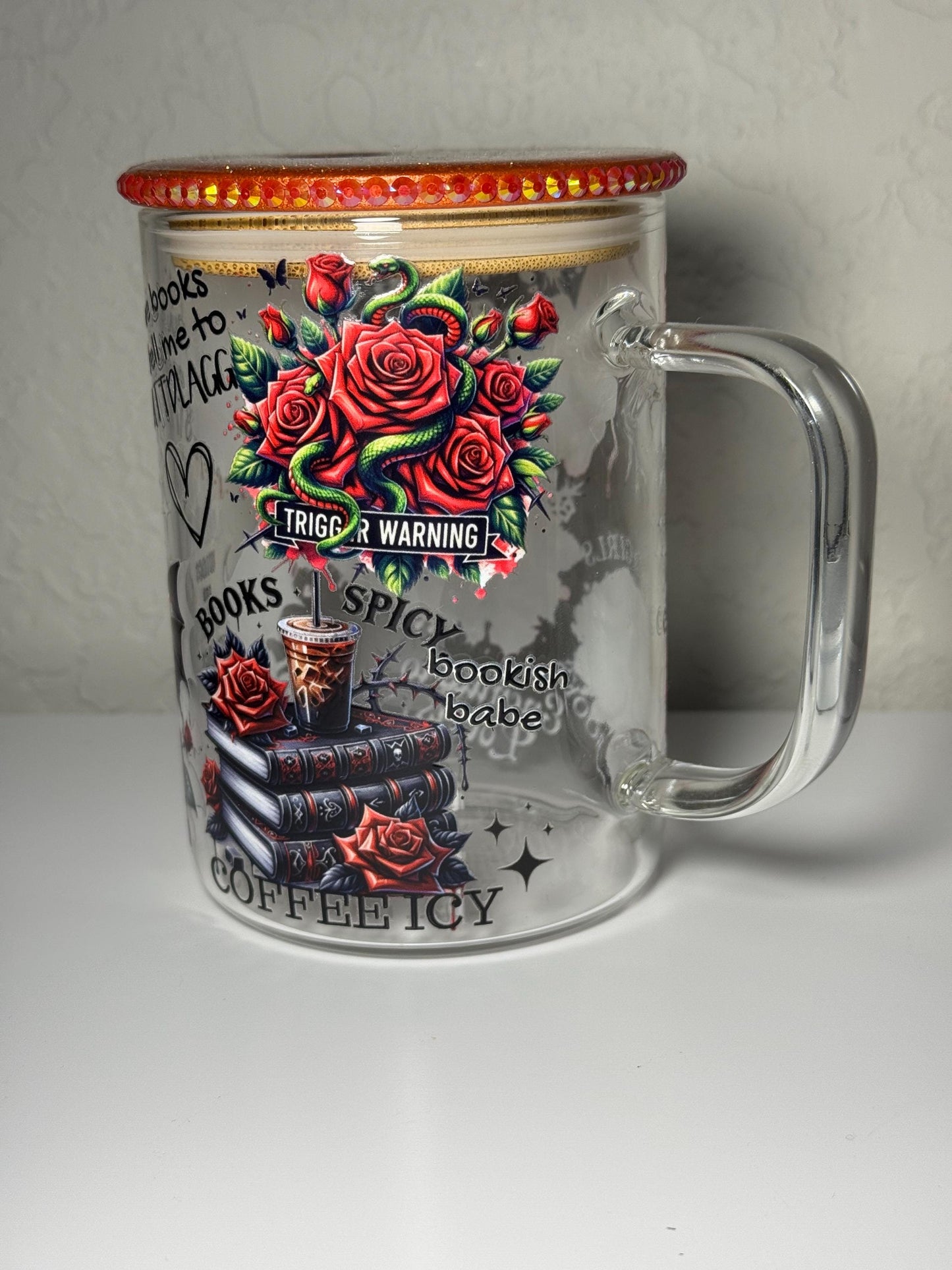 Morally Grey Book Lover 17oz Glass Can Mug