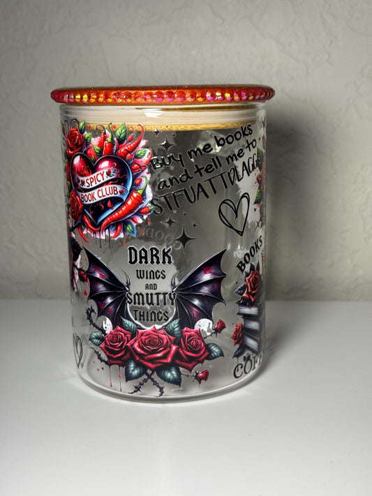 Morally Grey Book Lover 17oz Glass Can Mug