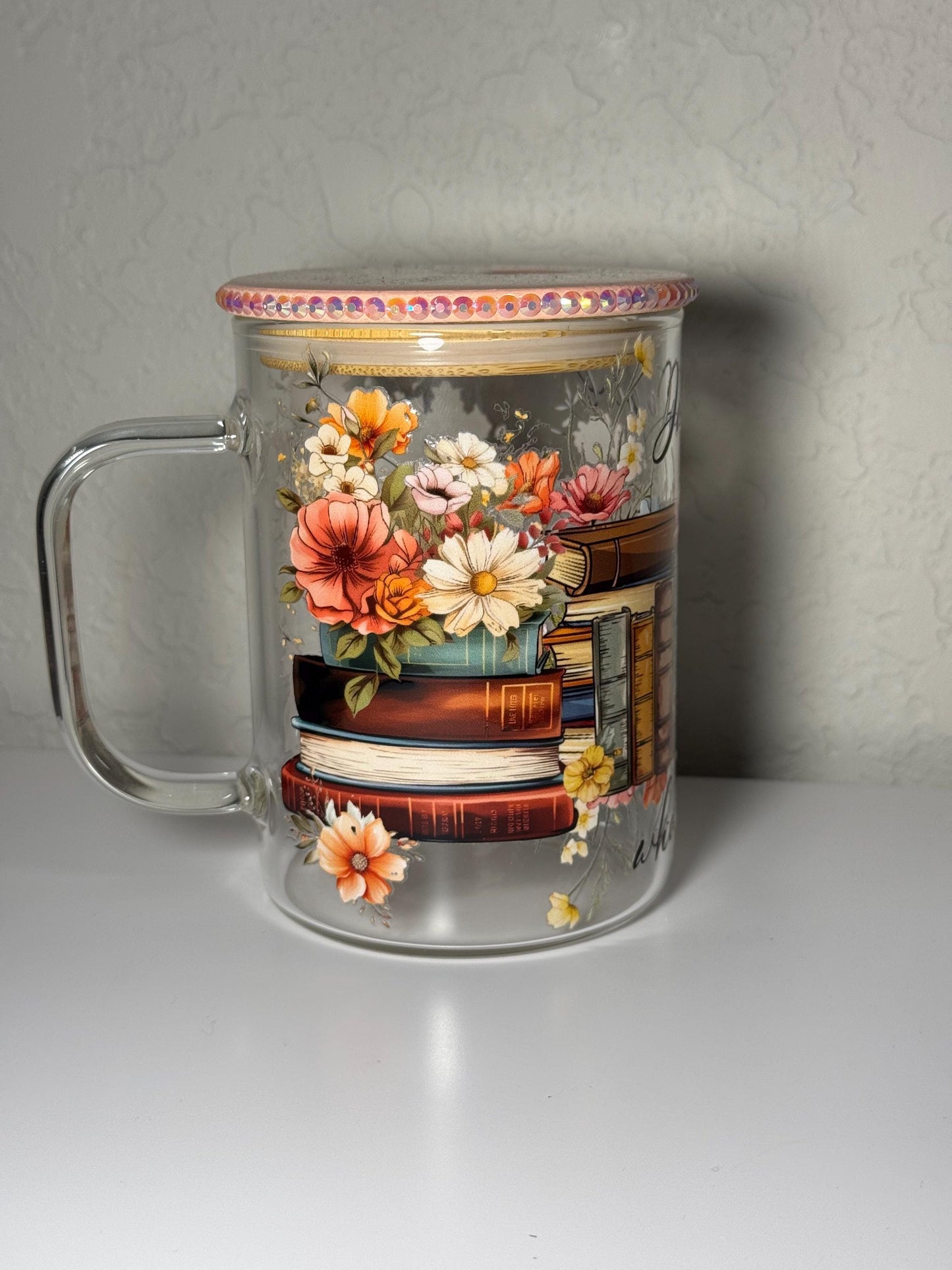 Just a Girl Book Lover 17oz Glass Can Mug