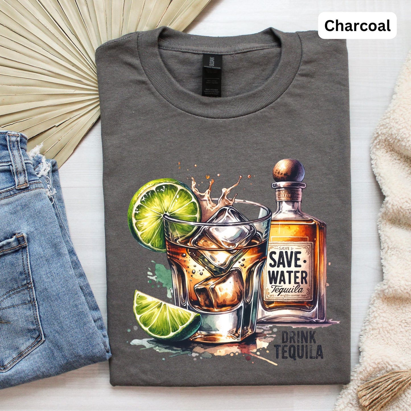 Save Water Drink Tequila Funny Tee