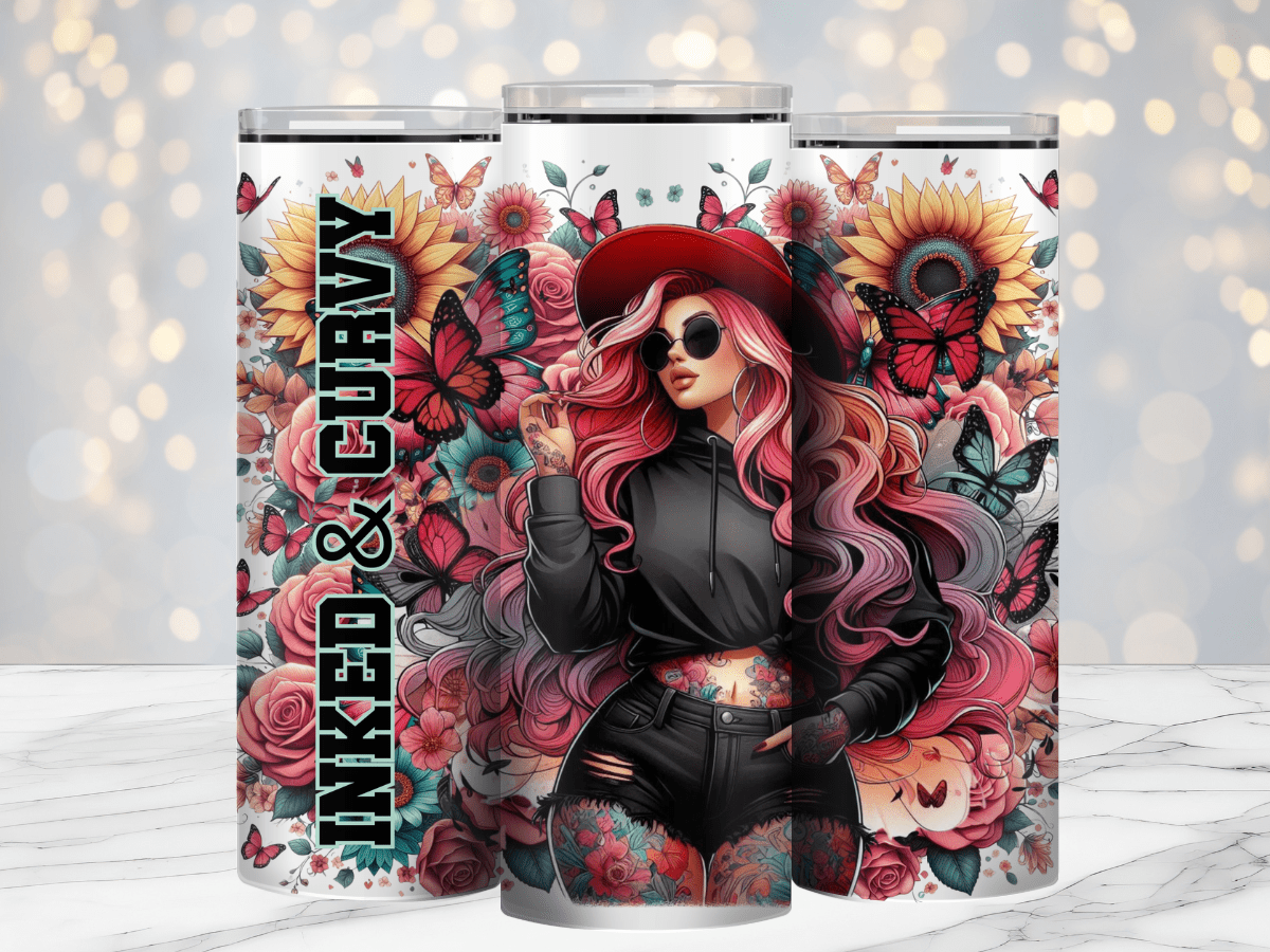 Inked and Curvy 20oz Sublimation Tumbler Wrap - Daydream Design Store - Physical