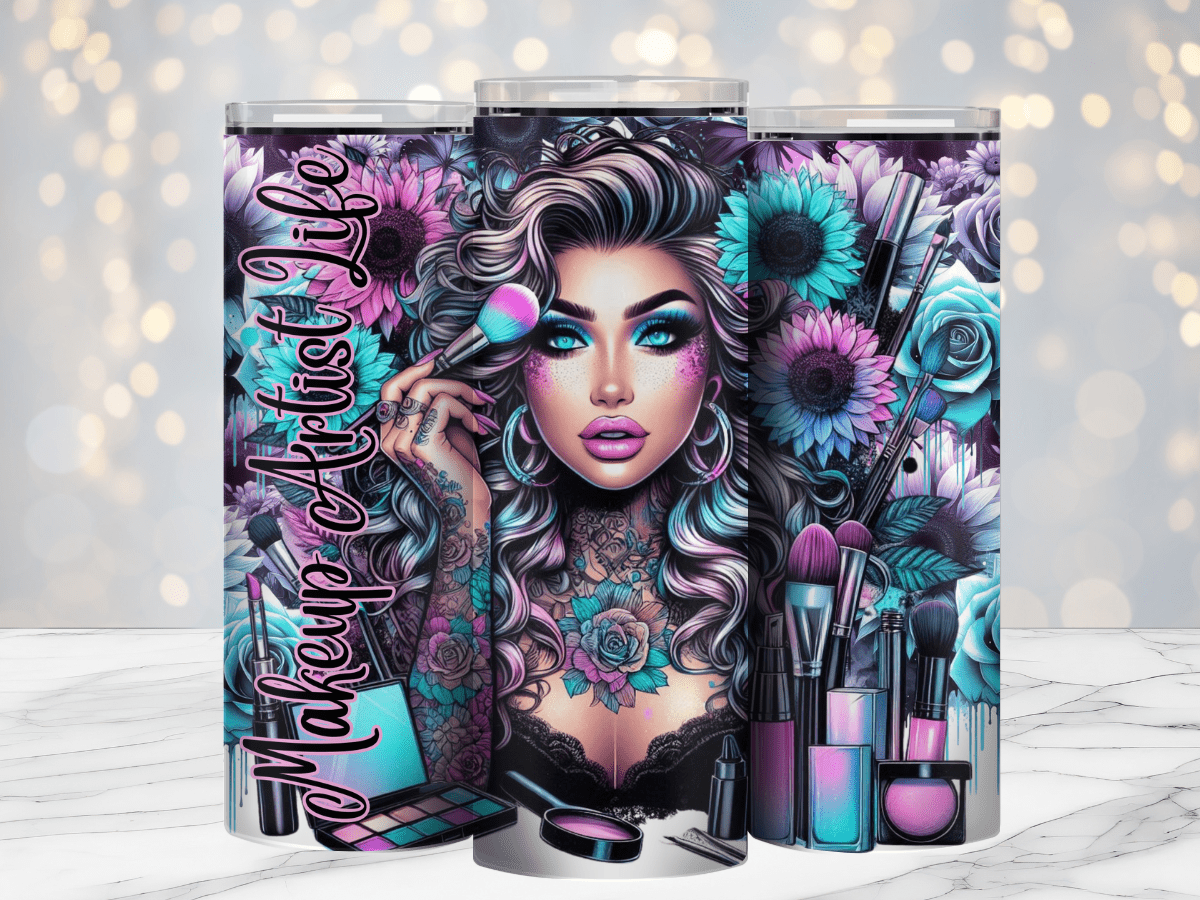 Makeup Artist Life 20oz Sublimation Tumbler Wrap - Daydream Design Store - Physical