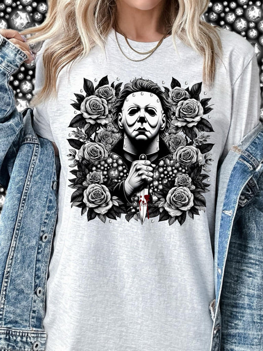 Michael Black and White Rhinestone DTF Transfer - Daydream Design Store - Physical