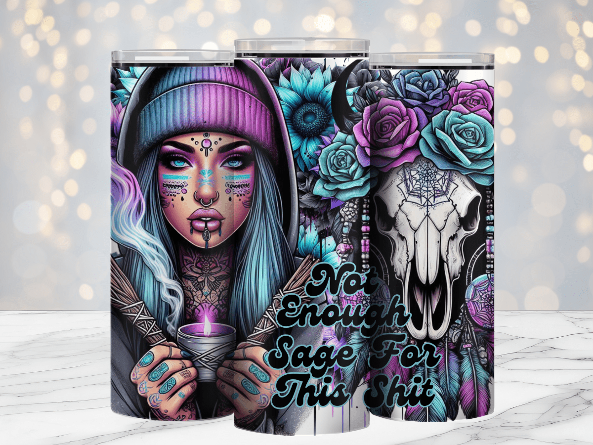 Not Enough Sage 20oz Sublimation Tumbler Wrap - Daydream Design Store - Physical
