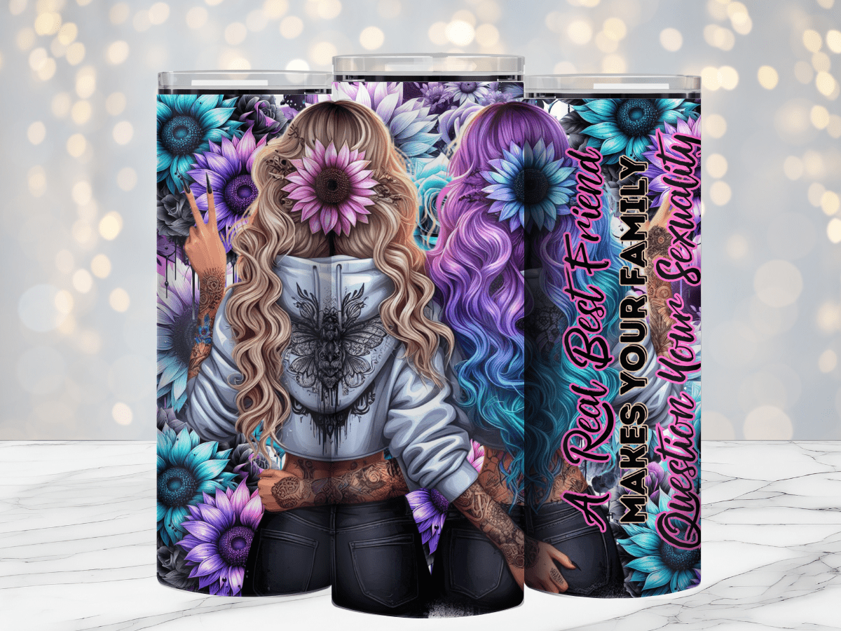 Real Best Friend 20oz Sublimation Tumbler Wrap - Daydream Design Store - Physical