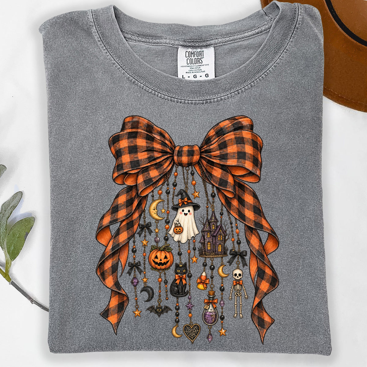 Spooky Halloween Plaid Bow DTF Transfer- 063