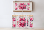 16oz Glass Can Pink Cherries Ready To Press Sublimation Transfer - Daydream Design Store - Physical
