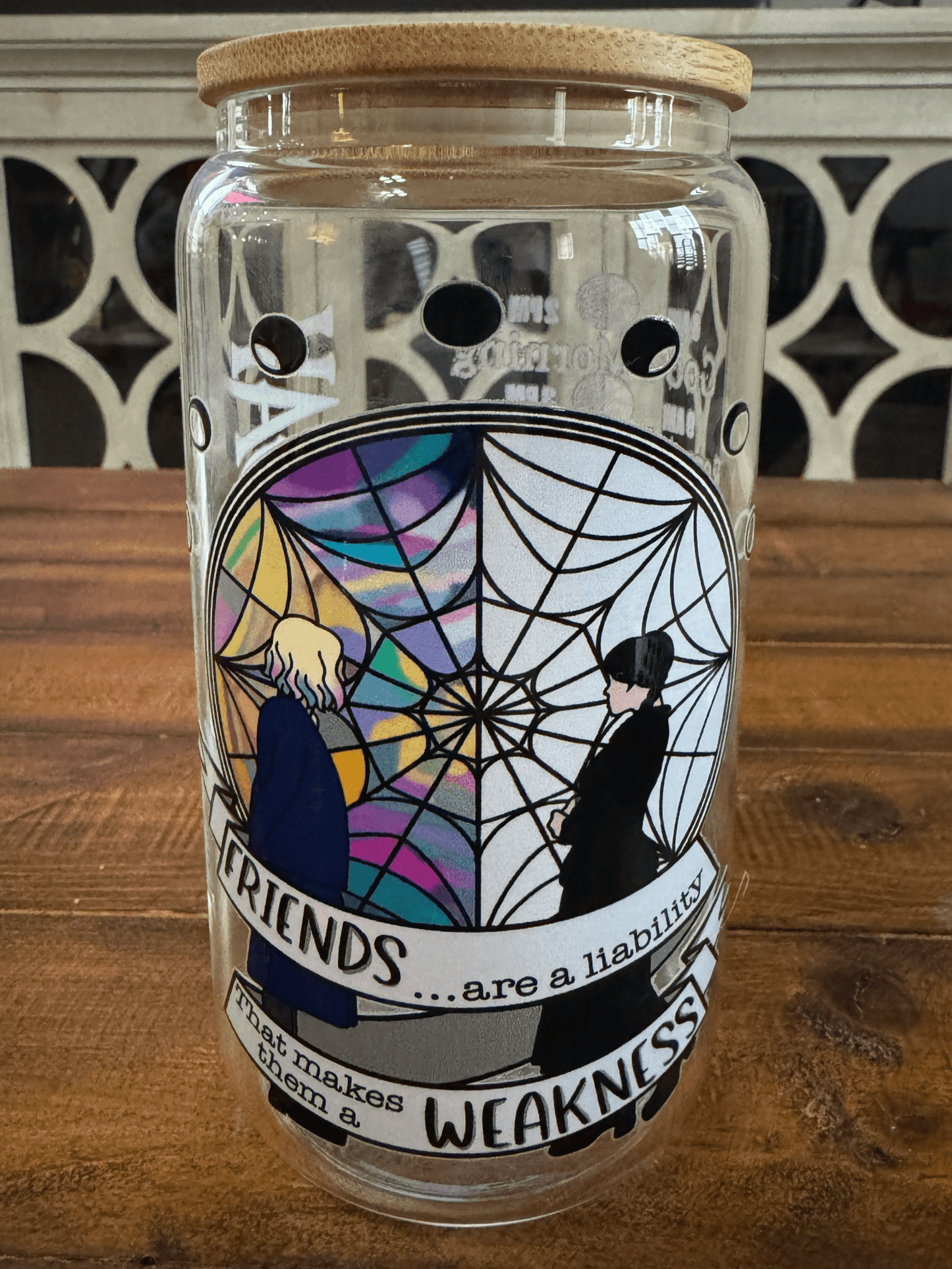 16oz Horror Movie Spooky Girl Coffee Glass Can - Daydream Design Store - Physical