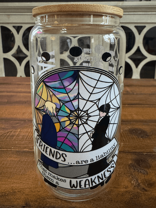 16oz Horror Movie Spooky Girl Coffee Glass Can - Daydream Design Store - Physical