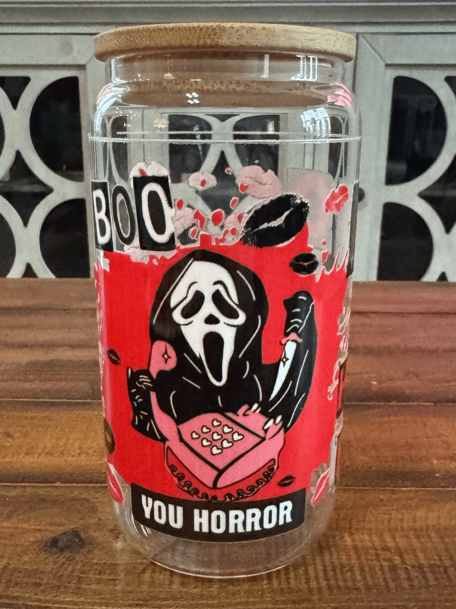 16oz Horror Movie You Hang Up Glass Can - Daydream Design Store - Physical