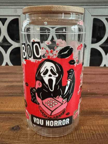 16oz Horror Movie You Hang Up Glass Can - Daydream Design Store - Physical