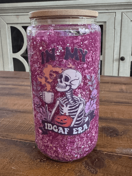 16oz In My DGAF Era Snow Globe Glass Can - Daydream Design Store - Physical