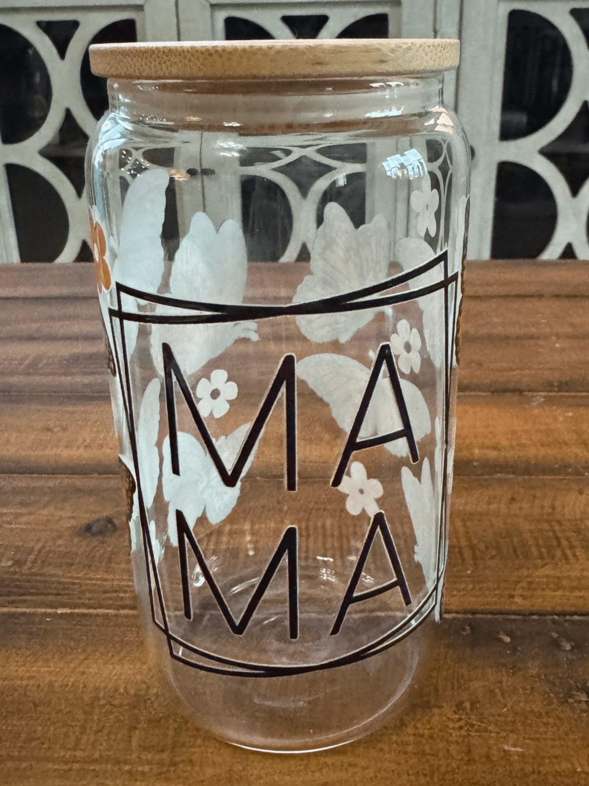 16oz Mama Butterfly Glass Can - Daydream Design Store - Physical