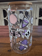 16oz Pastel Retro True Crime Glass Can - Daydream Design Store - Physical