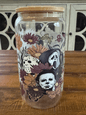 16oz Retro Floral Horror Movie Glass Can - Daydream Design Store - Physical