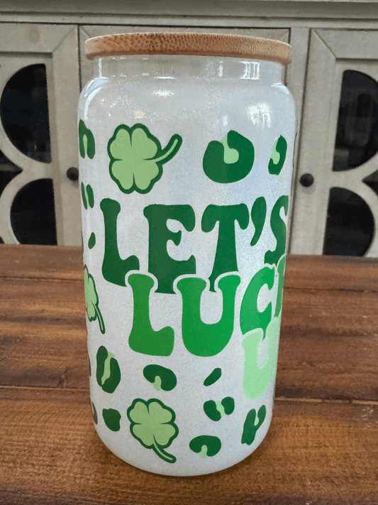 16oz St Patricks Get Lucked Up Pearl Glass Can - Daydream Design Store - Physical