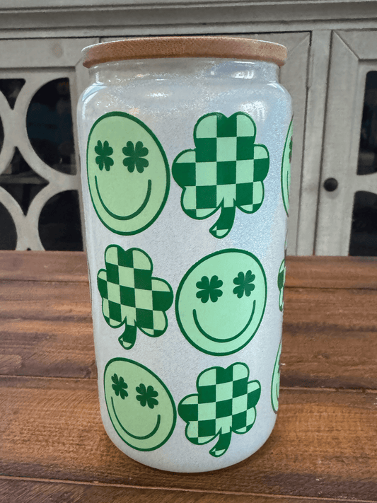 16oz St Patricks Retro Vibes Pearl Glass Can - Daydream Design Store - Physical