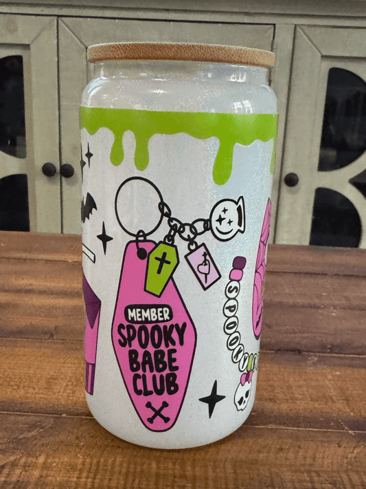 16oz Vibrant Spooky Witch Pearl Glass Can - Daydream Design Store - Physical