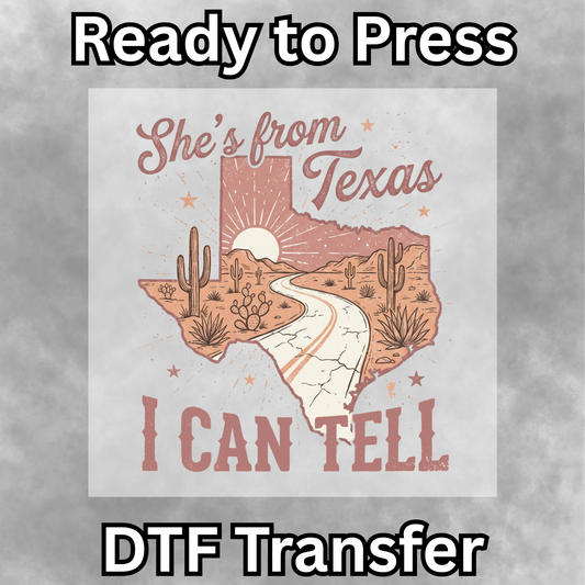 She's From Texas DTF Transfer - 015