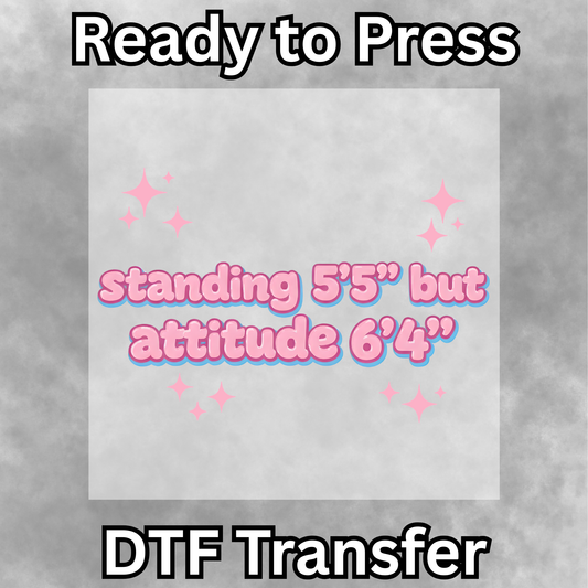 Standing 5'5" Attitude DTF Transfer - 012