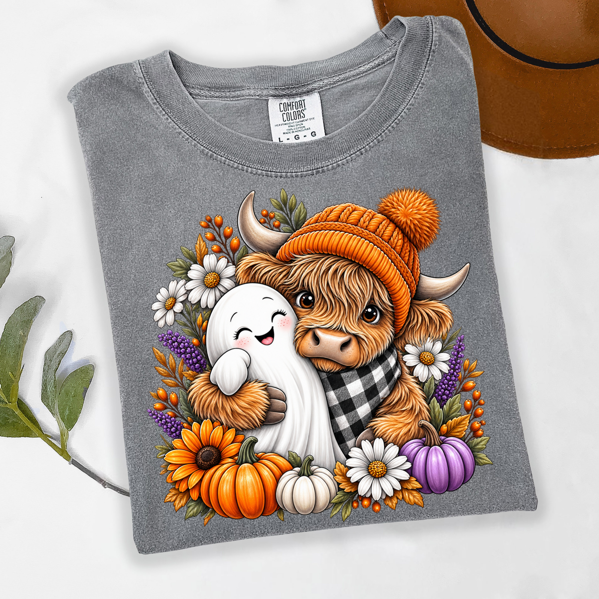 Fall Ghost Cow DTF Transfer- 038