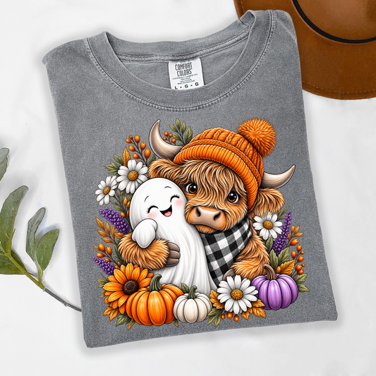 Fall Ghost Cow DTF Transfer- 038
