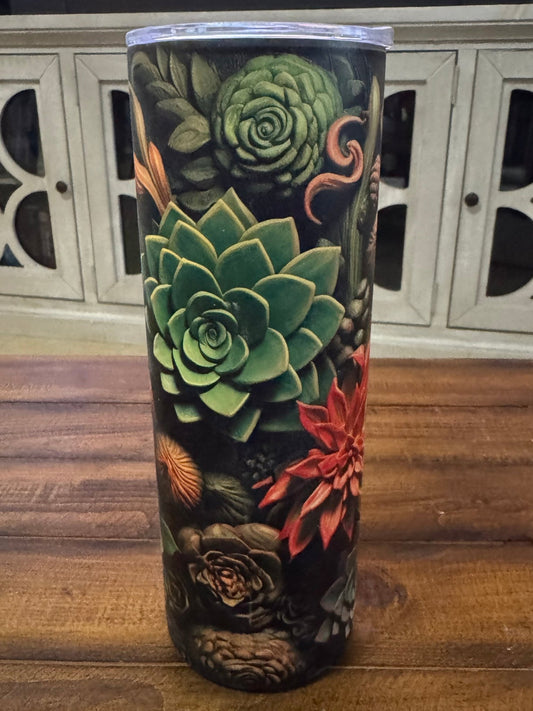 20oz Puffy 3D Succulent Plants Insulated Tumbler - Daydream Design Store - Physical