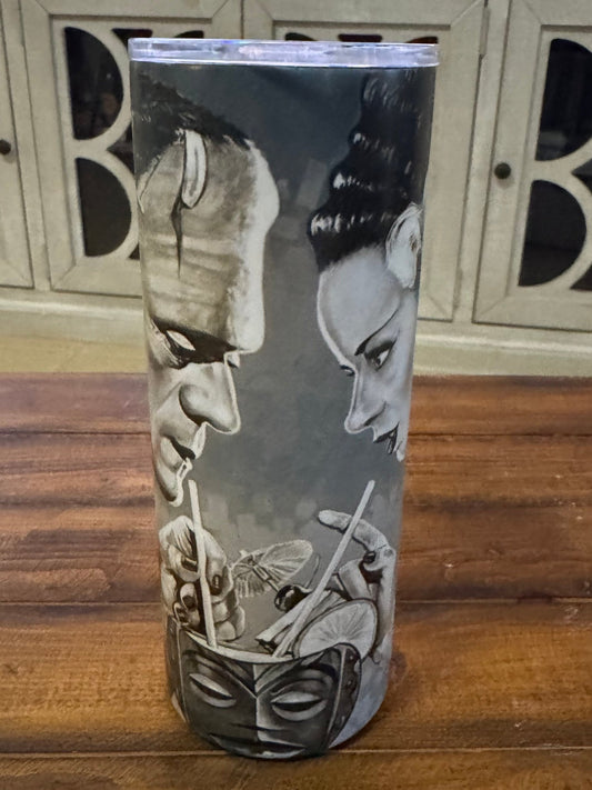 25oz Frankenstein and Bride Fancy Like Insulated Tumbler - Daydream Design Store - Physical