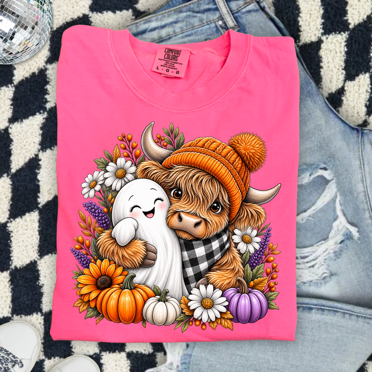 Fall Ghost Cow DTF Transfer- 038