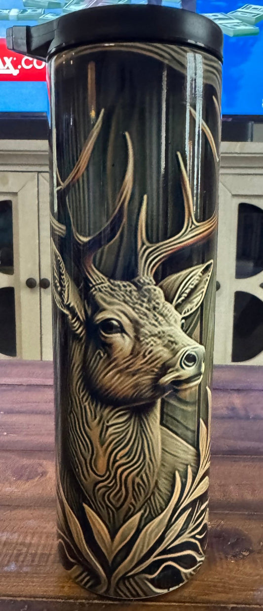 30oz 3D Wooden Buck Deer Hunting Insulated Tumbler - Daydream Design Store - Physical