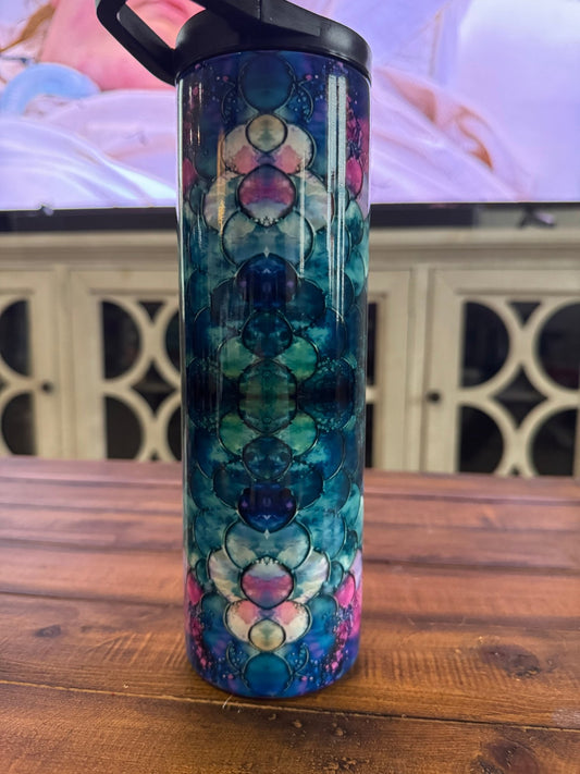 30oz Mermaid Scales Watercolor Insulated Tumbler - Daydream Design Store - Physical
