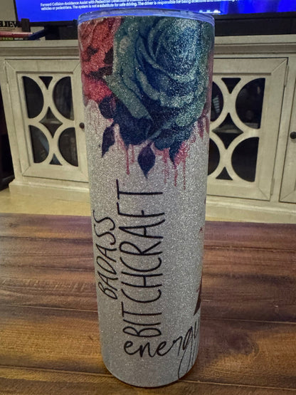 35oz Badass Bitchcraft Energy Celestial Insulated Glitter Tumbler - Daydream Design Store - Physical