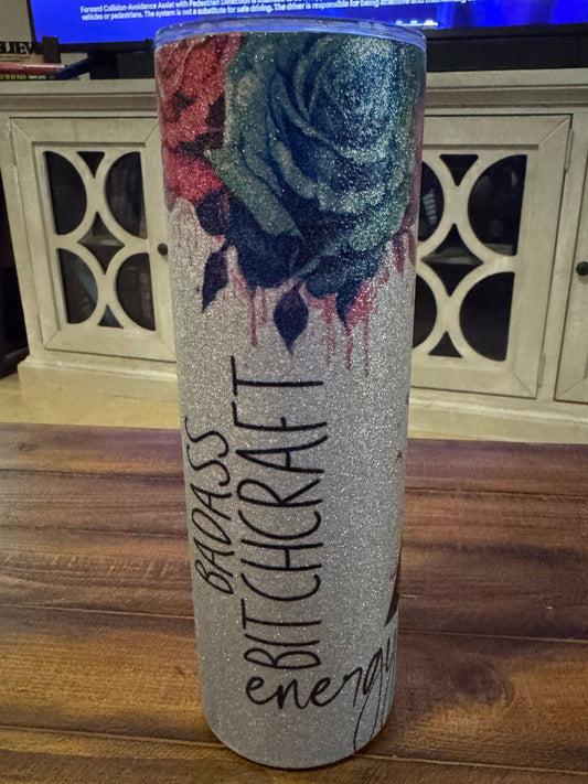 35oz Badass Bitchcraft Energy Celestial Insulated Glitter Tumbler - Daydream Design Store - Physical