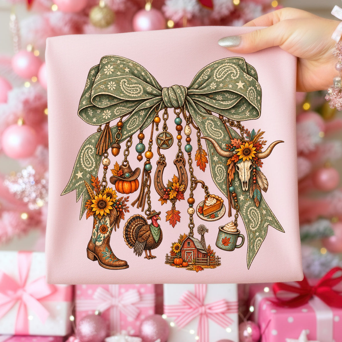 Western Fall Charm Bow DTF Transfer- 055
