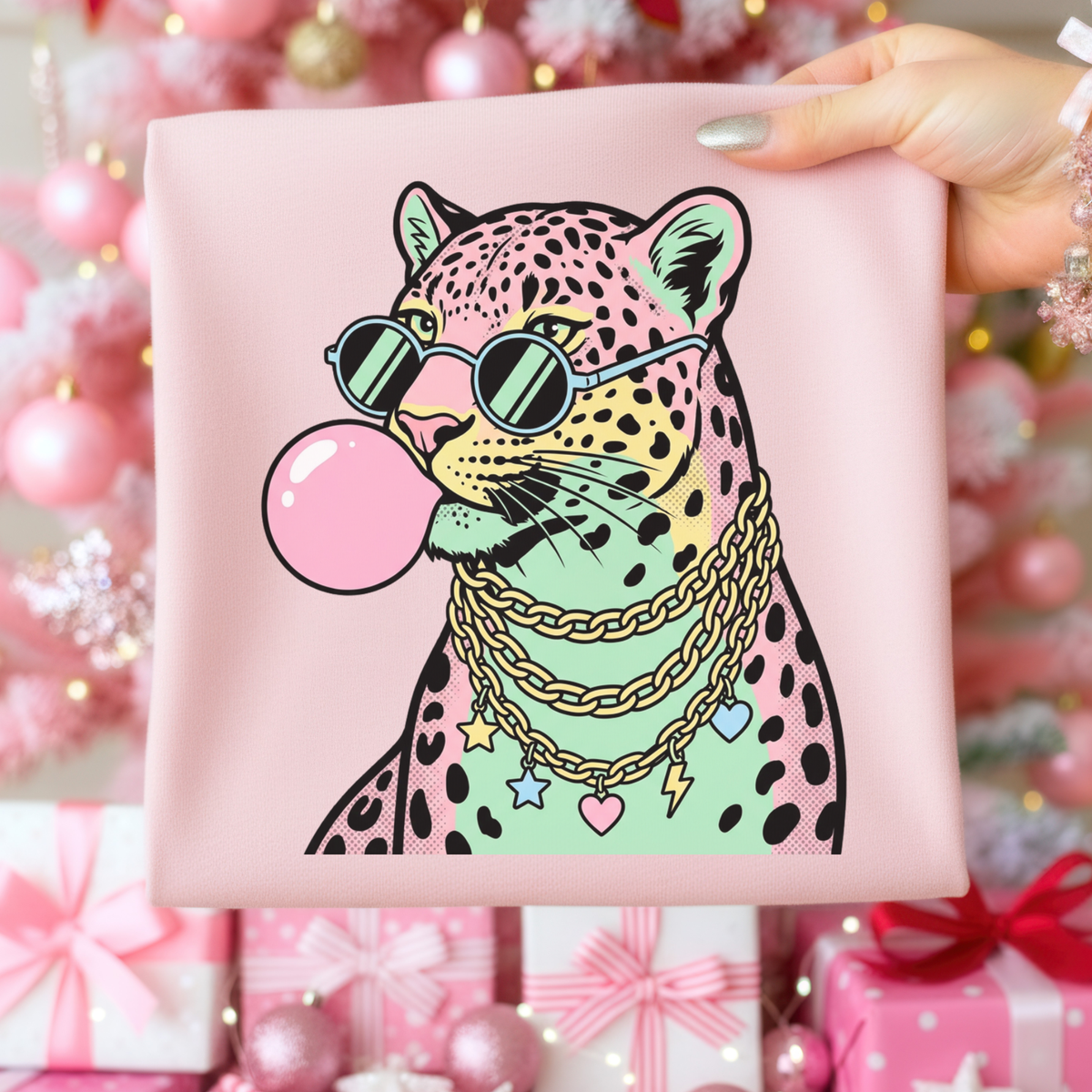Pastel Bubble Gum Leopard DTF Transfer- 027