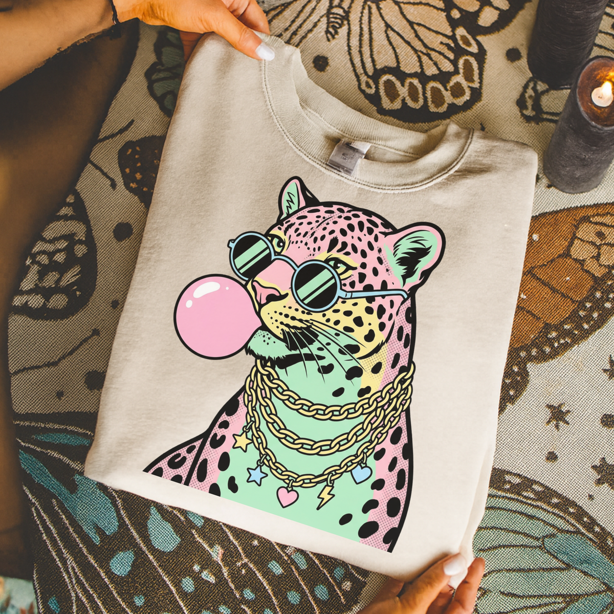 Pastel Bubble Gum Leopard DTF Transfer- 027