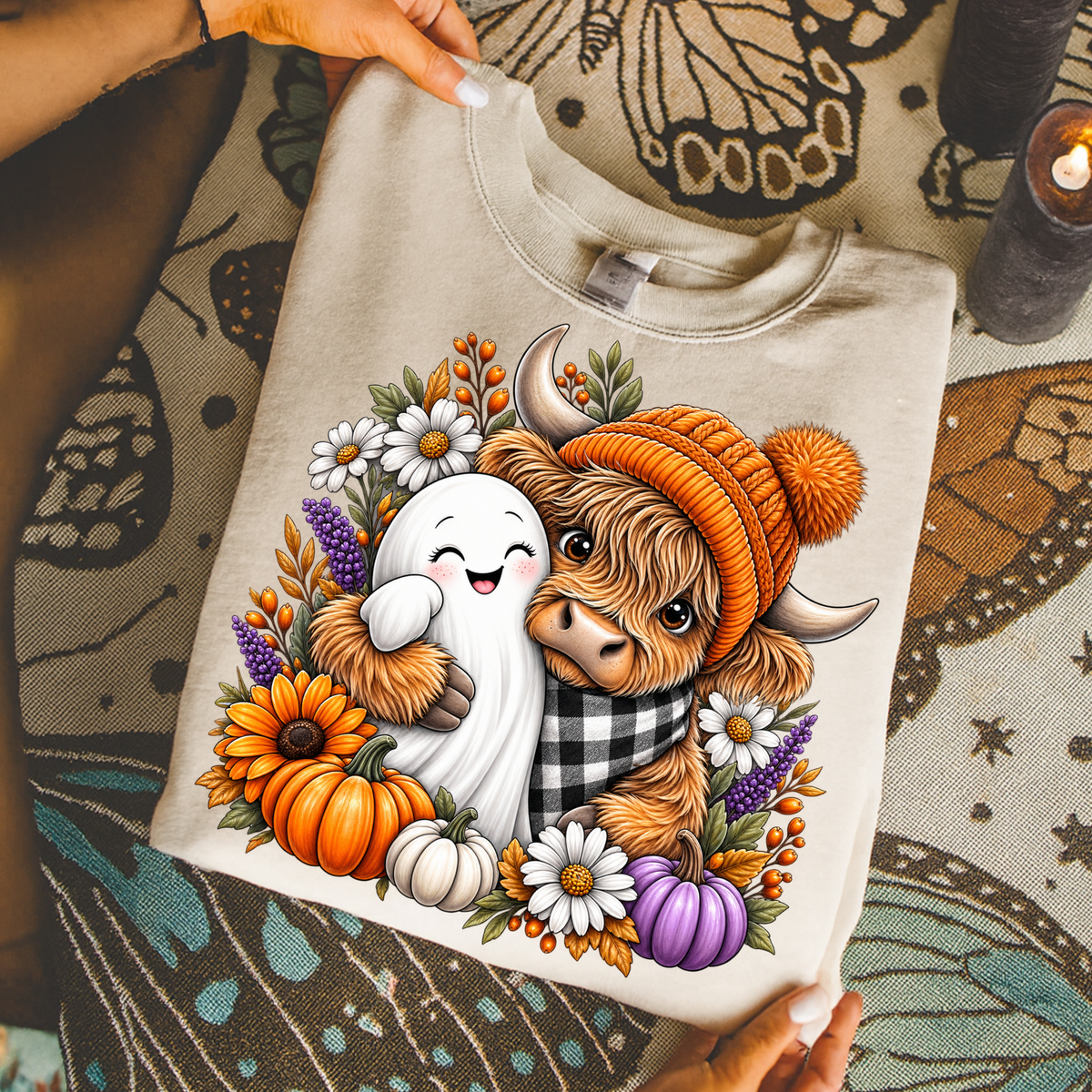 Fall Ghost Cow DTF Transfer- 038