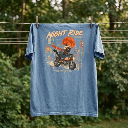 Japanese Biker Cat DTF Transfer- 085